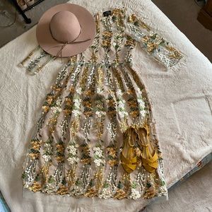 Floral Embroidered Tulle Dress 👗